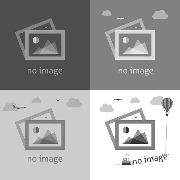 No image signs for web page. No image creative signs in grayscale. Internet web icon to indicate the absence of image until it will be downloaded. single word no stock illustrations