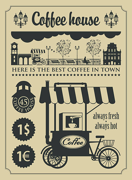 cafe shop - bean latté pattern frame stock-grafiken, -clipart, -cartoons und -symbole