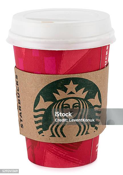 New Year Concept Of Starbucks Stock Photo - Download Image Now - Brand Name, Cardboard, Close-up