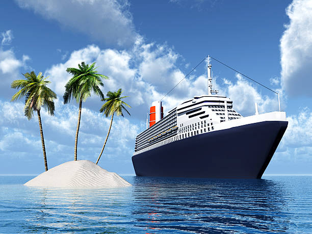 istock Island and Cruise Ship 529250417