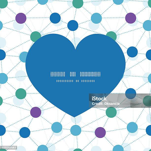 Vector Connected Dots Heart Silhouette Pattern Frame Stock Illustration - Download Image Now