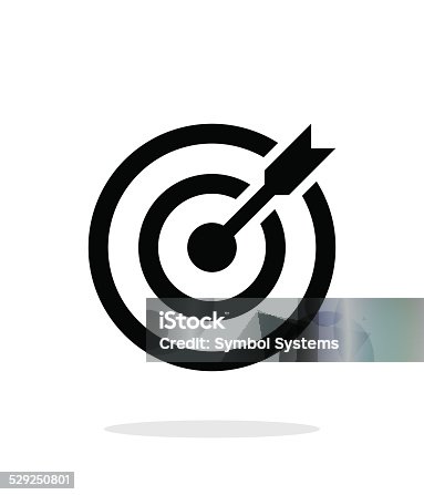 istock Successful shoot. Darts target aim icon on white background. 529250801