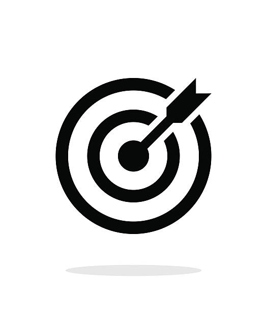 Successful shoot. Darts target aim icon on white background. Successful shoot. Darts target aim icon on white background. Vector illustration. sports target stock illustrations