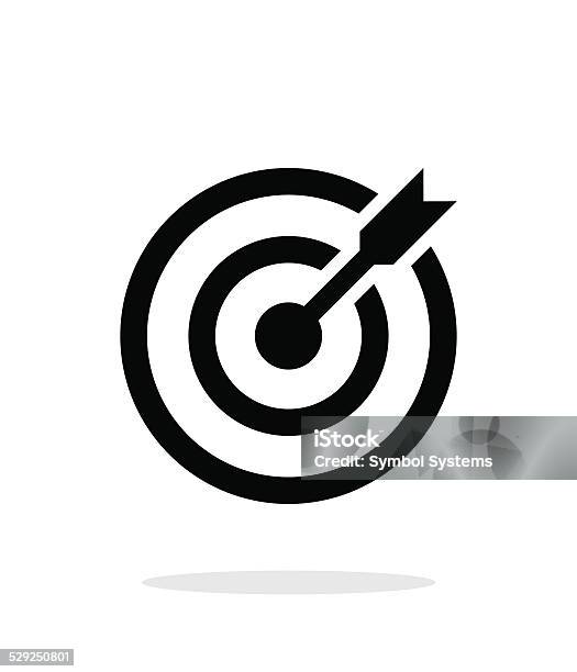 Successful Shoot Darts Target Aim Icon On White Background Stock Illustration - Download Image Now