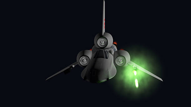 starfighter front firing starfighter front firing their guns 3D rendering hyperdrive stock pictures, royalty-free photos & images