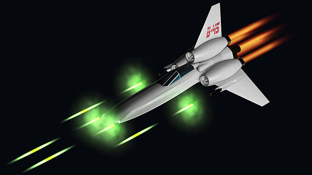 starfighter shooting his four guns starfighter shooting his four guns 3D rendering hyperdrive stock pictures, royalty-free photos & images