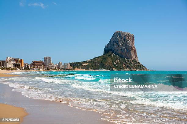 Calpe Alicante Arenal Bol Beach With Penon De Ifach Stock Photo - Download Image Now