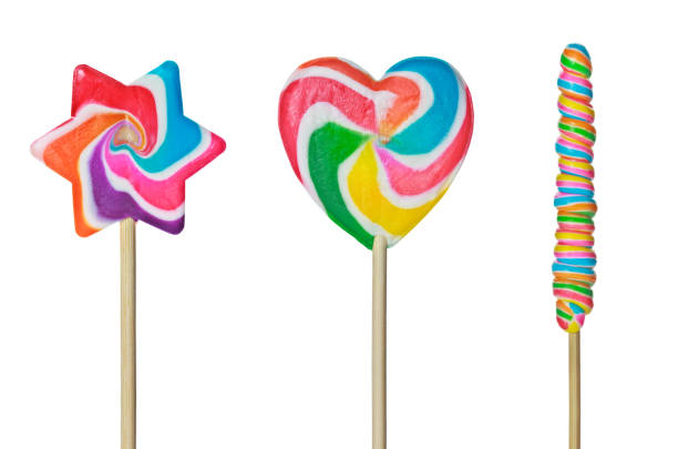 istock Three Colorful Swirl Lollipops 529255377
