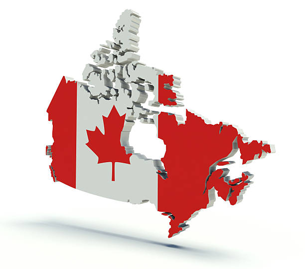 istock Map of Canada with flag colors. 3d render illustration. 529272593