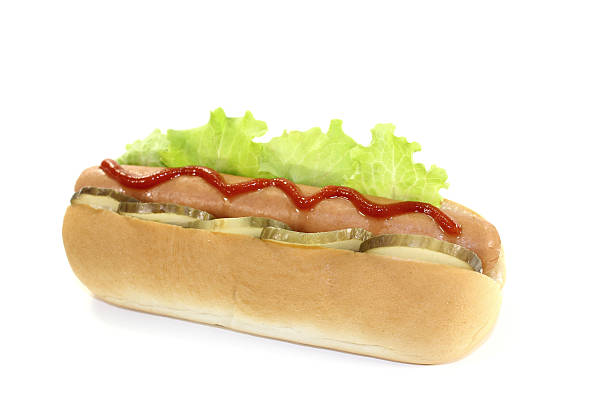 istock Hot dog with pickle and ketchup 529274577