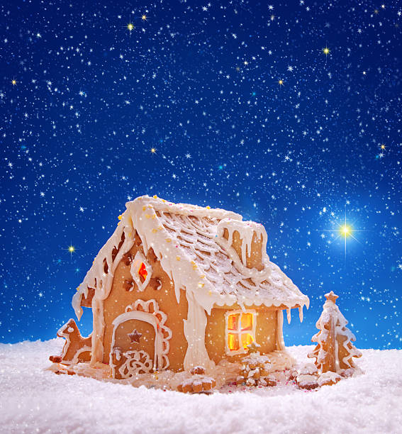 istock Christmas card.  Holiday Gingerbread house  . 529277245