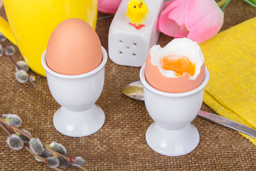 Easter breakfast -  soft-boiled eggs