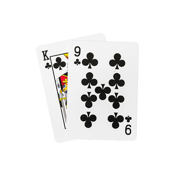 rei e nove cartas de jogar - number 9 king card cards letter k imagens e fotografias de stock
