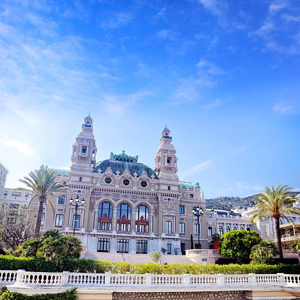 Opera House, Monaco Seaside facade of the Salle Garnier, Opera de Monte-Carlo, Monaco. It opened in 1879 monte carlo stock pictures, royalty-free photos & images