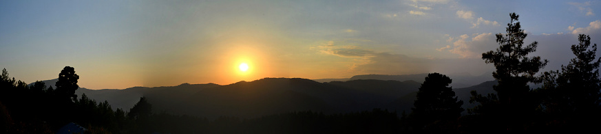 Mountain view on sunset