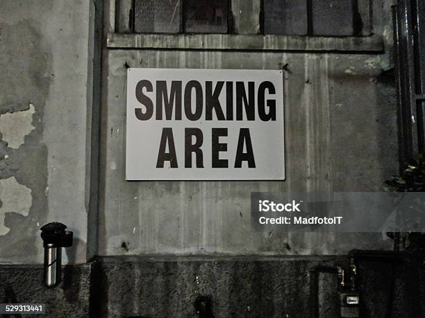 Grunge Notice Smoking Area Stock Photo - Download Image Now - Addiction, Advice, Asphalt