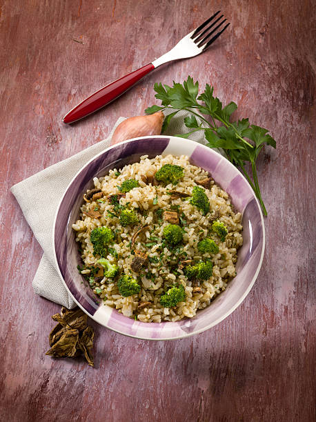 istock risotto with cep mushroom and broccoli 529314407