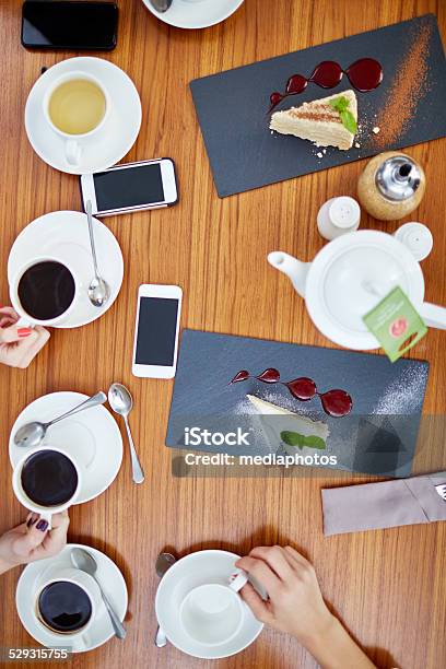 Tea And Coffee Break Stock Photo - Download Image Now - Cafe, Cake, Coffee - Drink