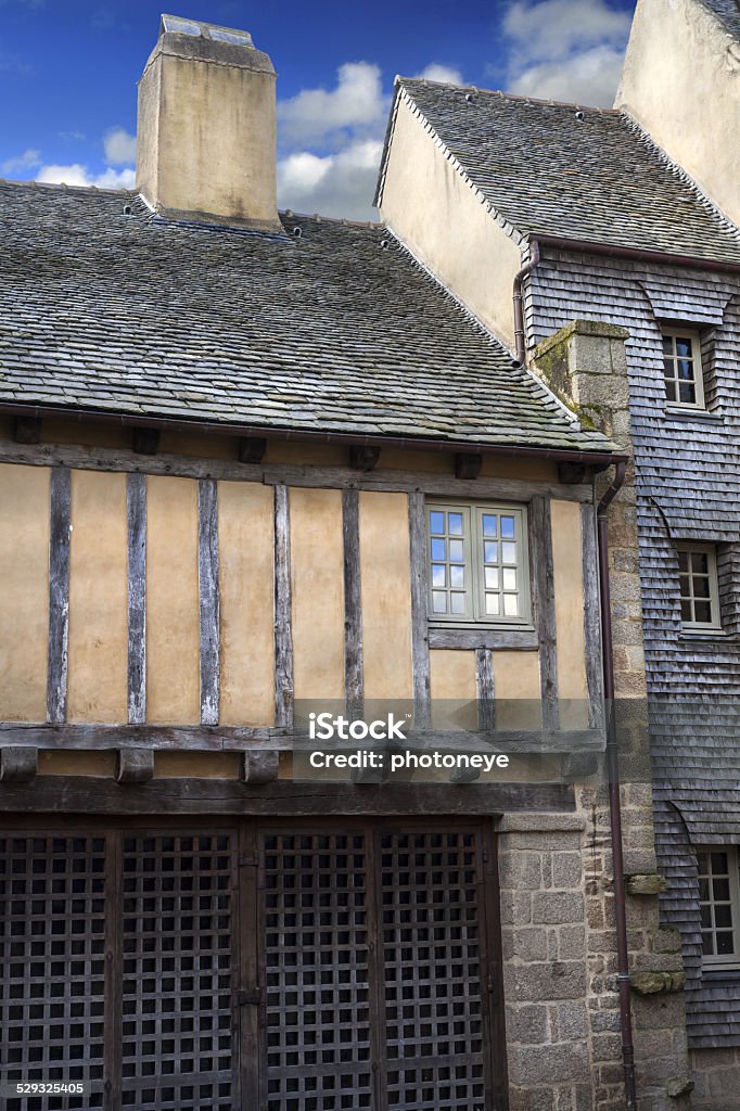 Old houses Old medieval facades of hystorical houses in France Abandoned Stock Photo