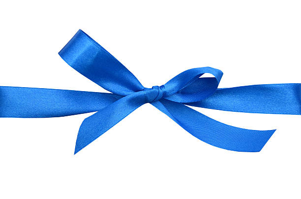 istock greeting blue bow and ribbon 529325897