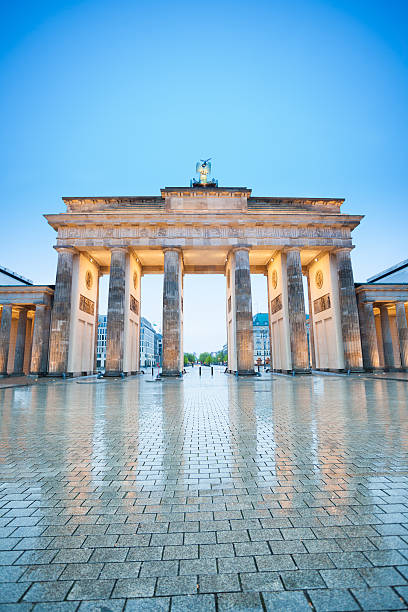 Branderburger Tor view at night after rain