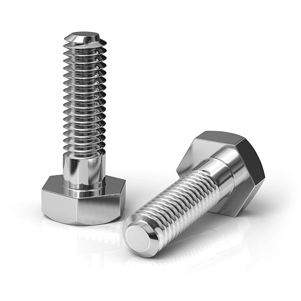 istock Metal bolts isolated on white 529328169