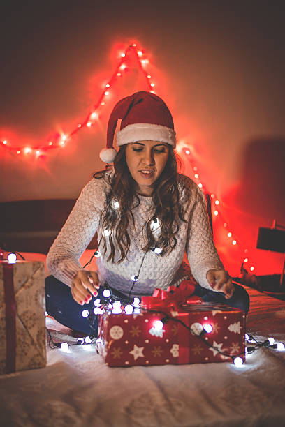 istock Christmas gift girl 529328229