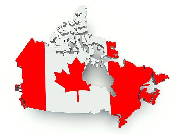 istock Map of Canada with flag colors. 3d render illustration. 529328411