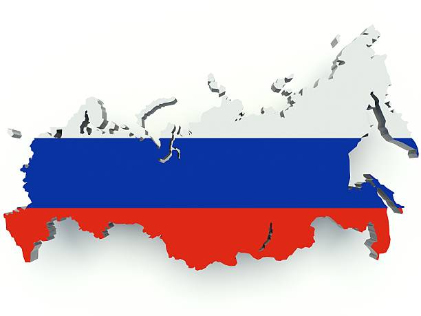 istock Map of Russia with flag colors. 3d render illustration. 529329001