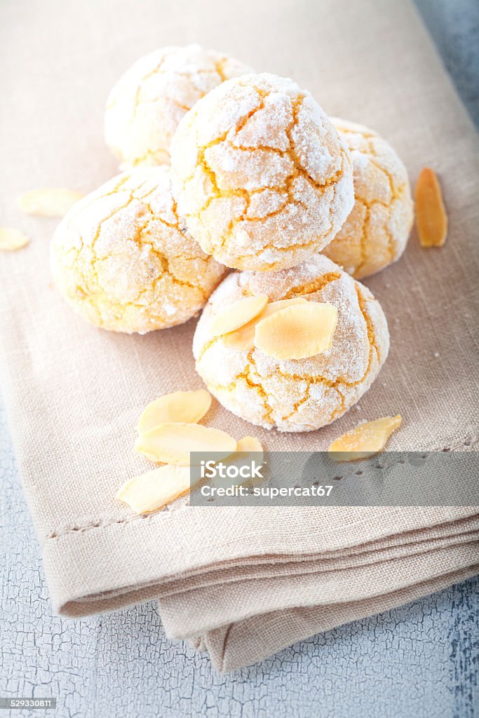 Almond Cookies Macaroon "snowy peaks" Almond Stock Photo