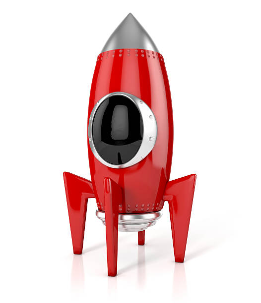 istock render of a rocket. isolated. 3d illustration 529355789