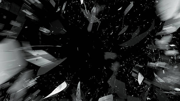 istock Destructed or Shattered glass on black with motion blur 529355981