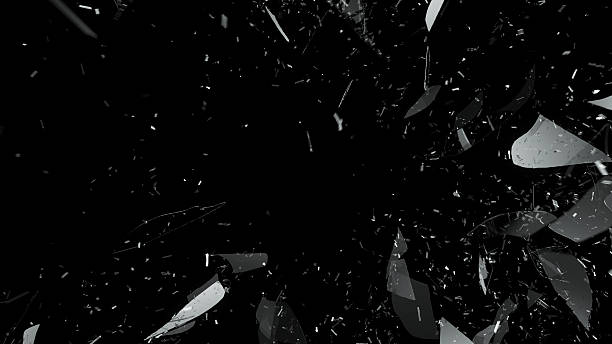 istock Breaking and Shattered glass on black 529355987