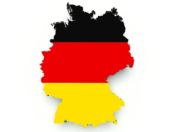 istock Map of Germany with flag colors. 3d render illustration. 529356119