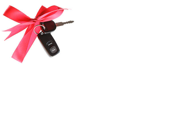 istock car presenting gift isolated birthday key 529364573