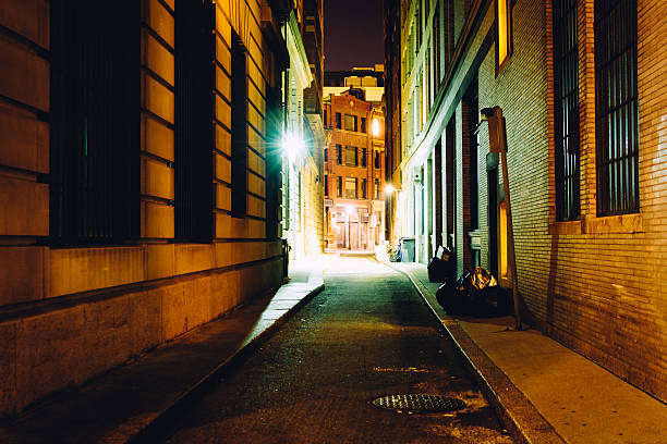 istock An alley at night, in Boston, Massachusetts. 529365687
