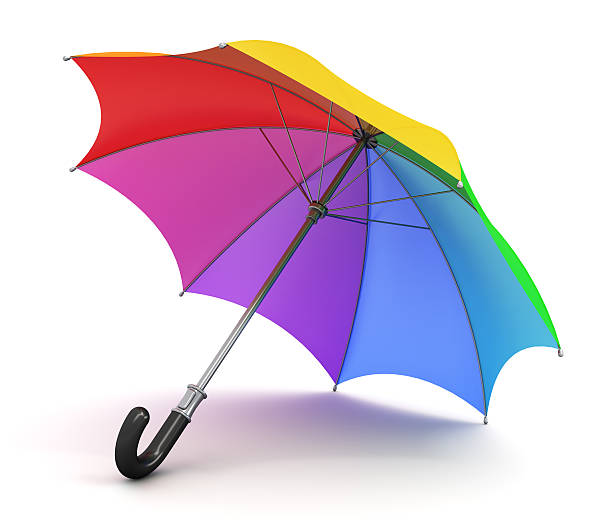 радуга зонтик - rainbow umbrella descriptive color multi colored стоковые фото и изображения