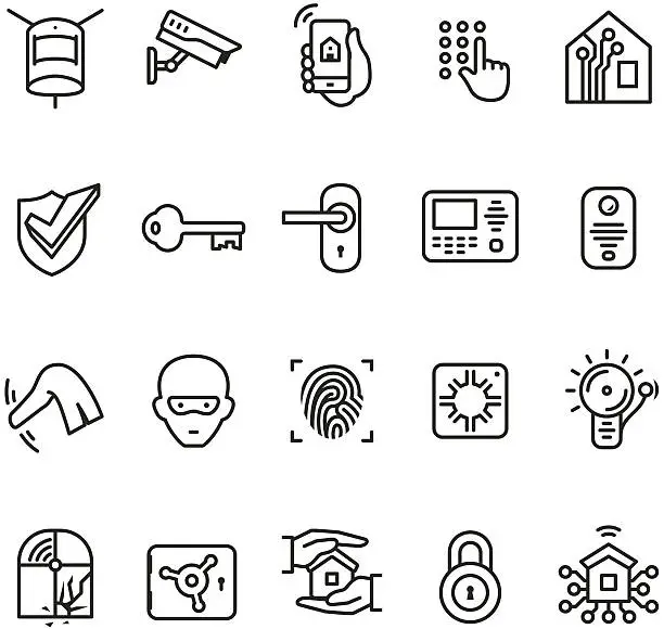 Vector illustration of Smart house security system icon