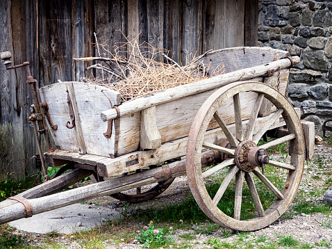 Two old wooden carriage for horses