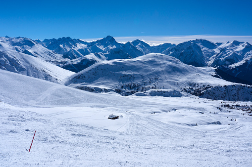Ski slopes in Alpe d'Huez, France