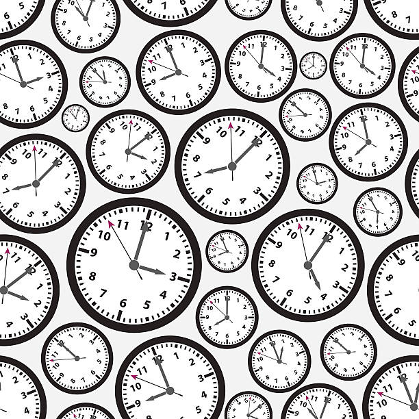time zones black and white clock seamless pattern eps10 time zones black and white clock seamless pattern eps10 time designs stock illustrations