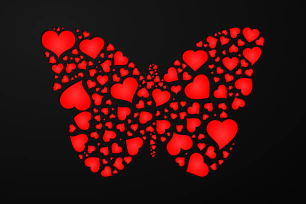 나비 하트 - ornate swirl heart shape beautiful stock illustrations