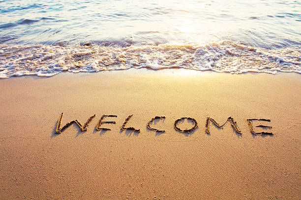 il benvenuto - hotel greeting welcome sign service foto e immagini stock