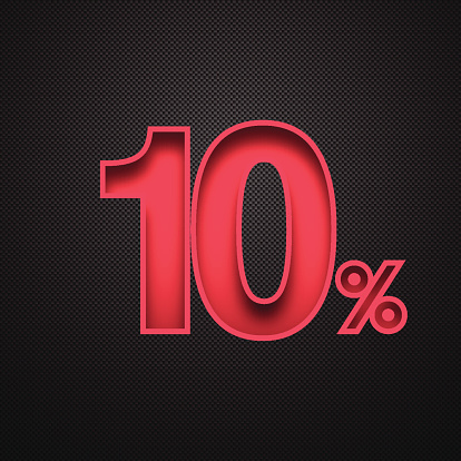 Ten percent off. Discount 10%. 