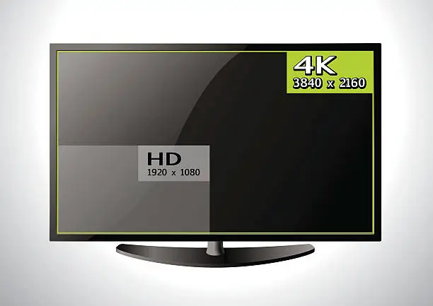 Vector illustration of TV 4K comparison