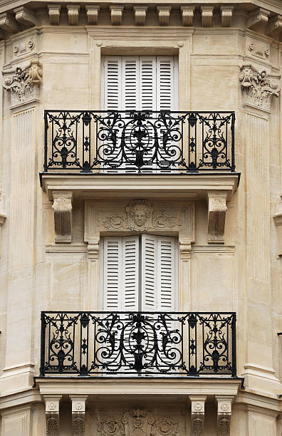 Balconies in Paris stock photo