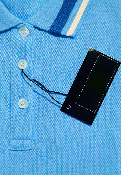 istock Light blue Polo T-shirt and blank label. 529381049