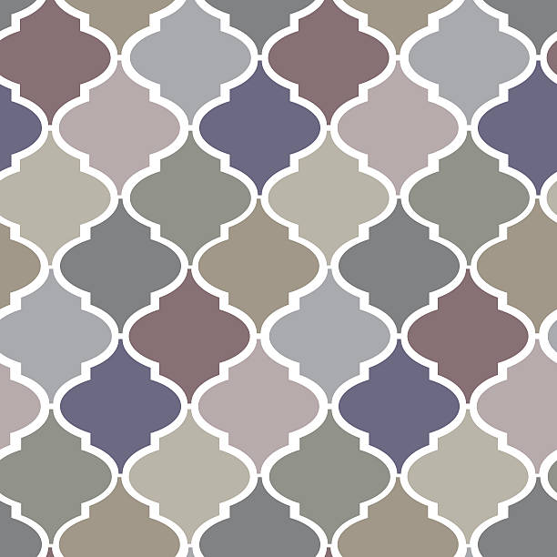 arabesque kafelek - purple tile mosaic tiled floor stock illustrations