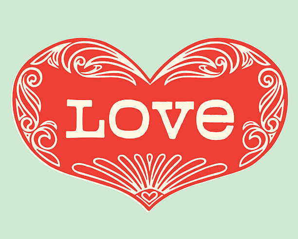 illustrazioni stock, clip art, cartoni animati e icone di tendenza di ornato amore all'interno del cuore - love word
