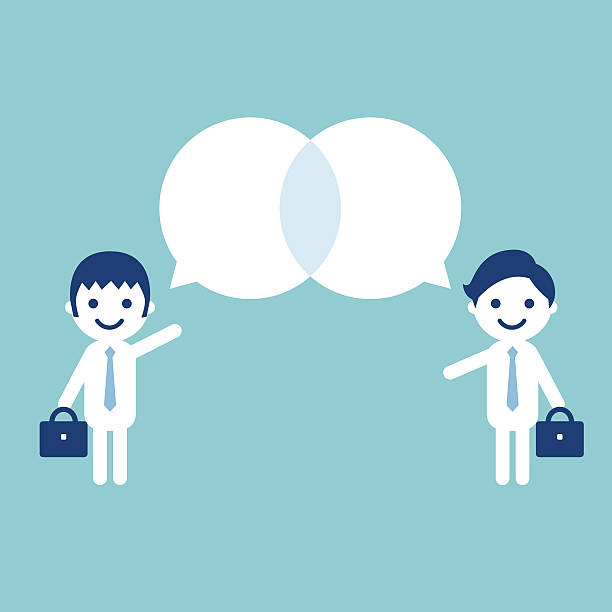 обсуждение - face to face persuasion giving speech stock illustrations